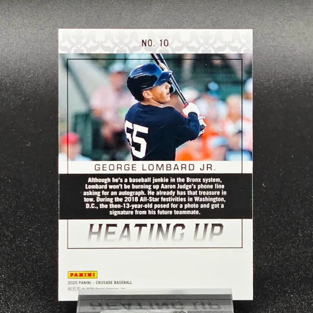 2025 George Lombard Velocity Heating Up Teal 150/199 RC's Yankees Top Prospect